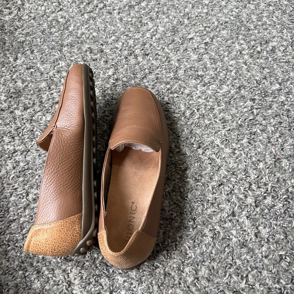 Vionic Brown Leather Slip-On Loafers - Picture 6 of 7